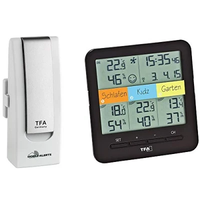 Immagine di TFA Dostmann 31.4007.02 Kit di Base Weatherhub con termometro e igrometro Wireless Klima@Home (Nero batterie)