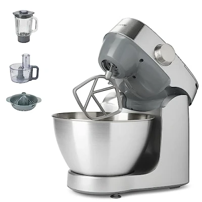 Immagine di Kenwood KHC29.J0SI Impastatrice Planetaria Prospero+, 1000 W, Ciotola 4,3L, Frullatore in vetro 1,2L, Robot con lame/dischi acciaio da 1,4L e Spremiagrumi, 3 utensili, Silver