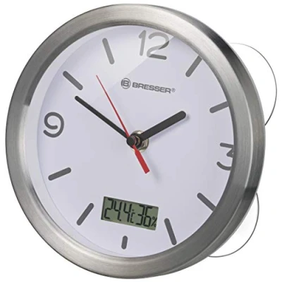 Immagine di Bresser Mytime Orologio da parete termico/igrometro, con termometro e igrometro 4 potenti ventose appendere o appoggiare, colore: Bianco