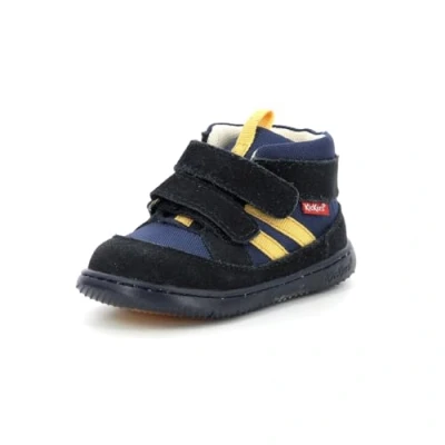 Immagine di Kickers Kickbubblokro Scarpe primi passi per bambini, Taglia: 19, Bleu/orange Pelle e tessuto