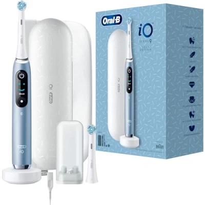 Immagine di Oral B iO Series 9 Luxe Edition Spazzolino Elettrico, 7 modalità di Pulizia, Cura Dentale, Display a Colori, Custodia Ricarica e Borsa Bellezza, Blu Marino