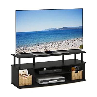 Immagine di Furinno Jaya Grande Centro di intrattenimento può Contenere Fino a 55 in TV, ingegnerizzato, Legno Nero, 40.1 (D) x 119.9 (W) 49.8 (H) cm
