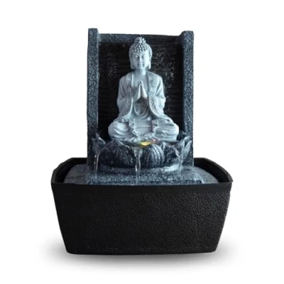 Immagine di Caratteristica di Acqua Interna LED Lotus Buddha Multicolore 26 cm [Istruzioni Tedeschi]