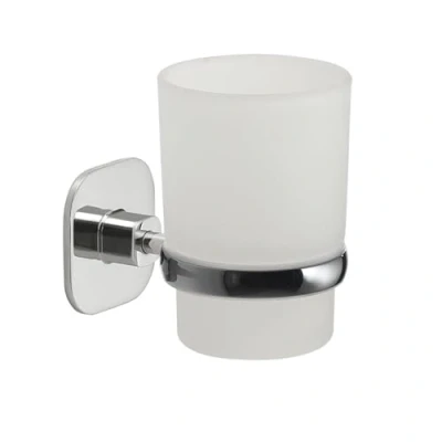 Immagine di Gedy G Teide Portaspazzolini da Bagno, Misure: 9,6X6,7X9,1 CM, in Acciaio Inox e Cromall®, Finitura cromata, Incluso di Biadesivo 3M Viti, Design R&amp;S, 2 Anni Garanzia