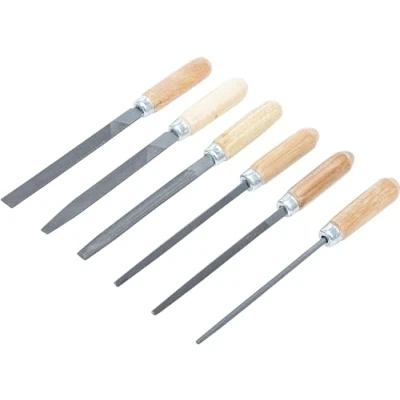 Immagine di BGS Diy 50204 Set di lime per chiavi, manico in legno, 100 mm, 6 pezzi