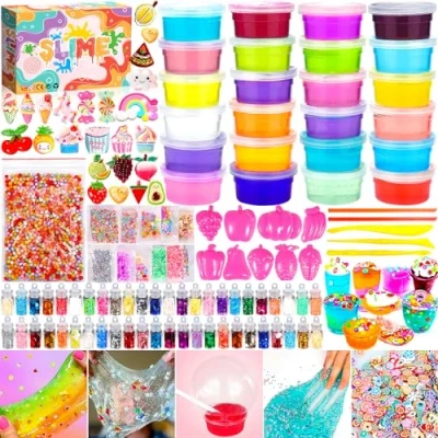 Immagine di Purpledi DIY Slime Kit Set,Fai da Te Making per Bambini Art Craft,Slime di Sirena Bambina,24 Colori Crystal Bambini,Ragazze Giocattoli Regali Dai 5+ (B)