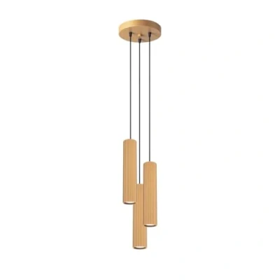 Immagine di Sollux Lighting Lampada Da Soffitto Sospensione In Alluminio 3 Paralumi 19,5 x 108 cm Karbon Oro