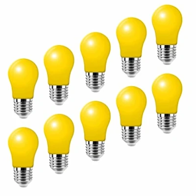 Immagine di Jiotouhu Lampadine LED E27,300LM,Lampadina a Globo A50 Attacco E27, 3W equivalenti 30W, per Esterni, Patio, Feste, Natale,Nozze,confezione da 10 pezzi, Giallo