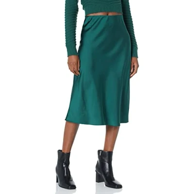 Immagine di The Drop Maya, Gonna Sottoveste, Effetto Seta da Donna, Verde Trek, 4XL Plus