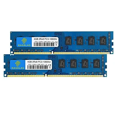 Immagine di Kit 8GB (2X4GB) PC3 10600U DDR3 10600 1333MHz 4GB 2Rx8 240 pin UDimm CL9 1.5V Desktop RAM modulo di memoria