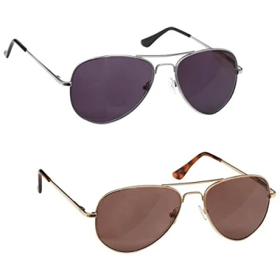 Immagine di The Reading Glasses Company Argento E Oro Lettori Sole Valore 2 Pacco Uv400 Uomo Donna Ss8 89 +2,50 70 Gr