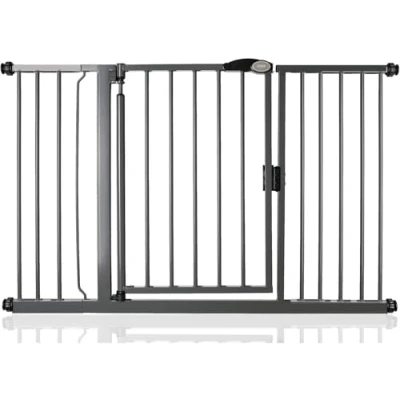 Immagine di Bettacare Cancello per Scale Auto Close, 132,6 cm 139,6 cm, Grigio Ardesia, di Sicurezza a Pressione, Cancelletto Bambini, Barriera Porte, Corridoi e Spazi