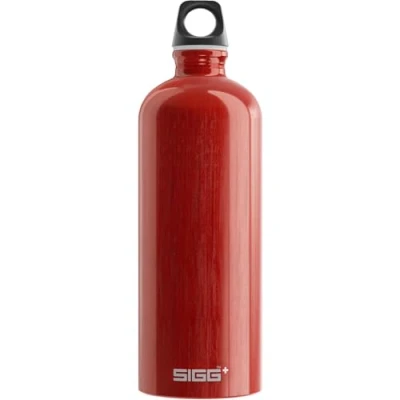 Immagine di Sigg Traveller Red Borraccia Alluminio (1 L), 1 L Ermetica e Priva di Sostanze Nocive, Acqua Leggerissima in