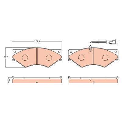 Immagine di TRW GDB5063 Kit pastiglie freno Con contatto segnalazione usura IVECO: DAILY 2 Pritsche/Fahrgestell, Kasten/Kombi, Kipper