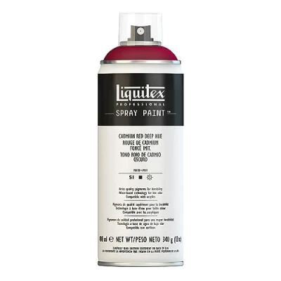Immagine di Liquitex 4450311 Vernice Spray Professionale A Base D&#039;acqua, Rosso Di Cadmio Scuro Imitazione, 400ml, 1 Pezzo