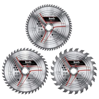 Immagine di kwb Einhell Set di 3 lame per sega circolare, 250 x 30 mm, accessori seghe (3 HM, diametro 1 24 Z, 42 60 adatte circolari e