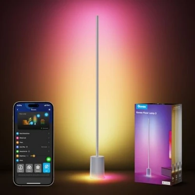 Immagine di Govee Lampada da Terra RGBIC, Luci LED Compatibile con Alexa e Matter, 152cm Dimmerabile Telecomando APP, Sinc Musica, 82 Modalità Scena, Lamp Comodino, Camera Letto Salotto, Grigio
