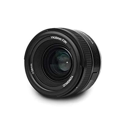 Immagine di Yonguno, obiettivo YN 35 mm, F/2 per fotocamere DSLR Nikon messa a fuoco automatica AF/MF