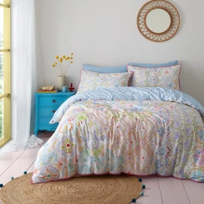 Immagine di Appletree Style Casablanca Set copripiumino in 100% cotone, per letto king size, multicolore