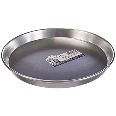 Immagine di Pentole Agnelli Linea Pasticceria e Pizza Tortiera Conica in Alluminio con Orlo (H 3 cm), Argento, 28 cm