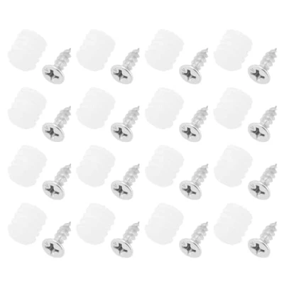 Immagine di SING F LTD Set di 50 inserti in plastica per cerniere riparazione mobili armadietti, compatibili con Blum, tasselli plastica, ferro nichelato, viti