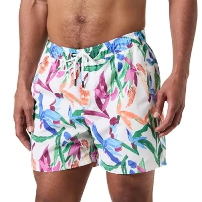 Immagine di Jack &amp; Jones Jpstfiji JJ Gebloemde Print Shorts da mare, Uomo, Taglia: Large, Buttercream