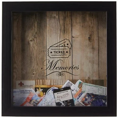 Immagine di Lawrence Ticket Holder Porta Biglietti 10x10 Black Shadow Box, Tessuto, Nero, 10 x