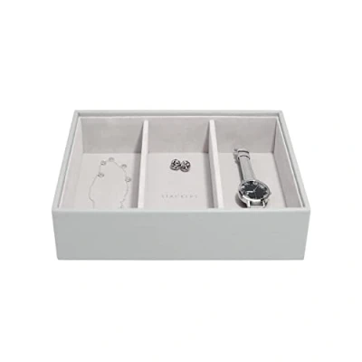 Immagine di Stackers Portagioie a Cofanetto Dimensioni Medie Compartimento per Anelli e bracciali Grigio
