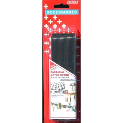 Immagine di FASTECH® 730 330 1C Nastro a strappo per incollaggio colla caldo lato morbido e rigido, extra forte (L x L) 1000 mm 50 Nero 1 Paio/a