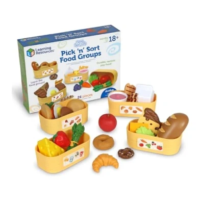 Immagine di Learning Resources New Sprouts Raccogli e Smista Gli Alimentii, età 18 Mesi+, Gioco di Simulazione Negozio Alimentari, Gioca con Accessori da Cucina, col Cibo per Bambini Piccoli