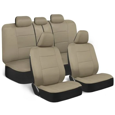 Immagine di BDK os 309 ab Polycloth Auto 11 Pezzi Anteriore e Posteriore Sedile Covers Split Bench, Solid Beige