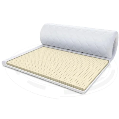 Immagine di FDM Coprimaterasso in lattice MAX, 80 x 200 cm, grado di durezza H3, altezza circa 4 adatto a persone allergiche, conforme allo standard Öko Tex bianco