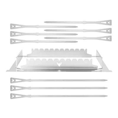 Immagine di FENNEK Set di spiedini per griglia e Supporto Accessori 2.0 in Acciaio Inox Made Germany 10 Pezzi