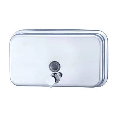 Immagine di Jofel Distributore di sapone a parete, ricaricabile con 1L liquido, orizzontale per il bagno, valvola antigoccia e anticorrosione, Classic ALL1003B