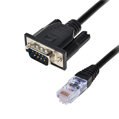 Immagine di Porta seriale Cooso DB9 a 9 pin maschio con connettore RJ45 femmina per console rete locale Ethernet, Cat5, 1,5 m