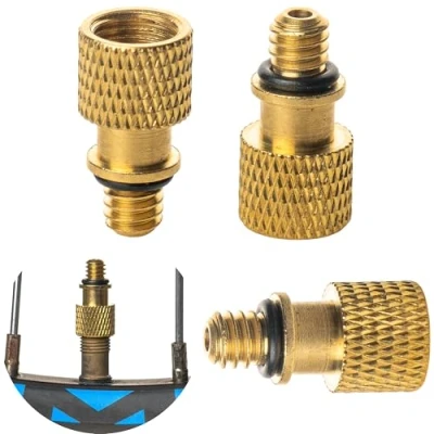 Immagine di Adattatore da Valvola Schrader a Dunlop, Confezione 3 pz, Valvole AV DV per Moto, Auto e MTB, Adattatori Normale