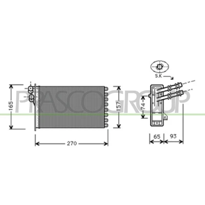 Immagine di PRASCO AD016H004 Radiatore Riscaldamento con giunti rapidi VOLKSWAGEN: Golf 4, Bora Variant, New Beetle Hatchback, AUDI: A3 TT Coupe