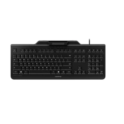 Immagine di CHERRY KC 1000 SC, Layout per l&#039;Unione Europea, Tastiera QWERTY, Security con Filo Terminale Tessere Elettroniche Integrato, Angelo Blu, Nero