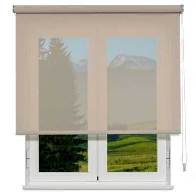 Immagine di VIEWTEX Tenda a Rullo Screen 10% Grado di Apertura Lino Sabbia 135 x 250 cm Made in Europe 5 Anni Garanzia