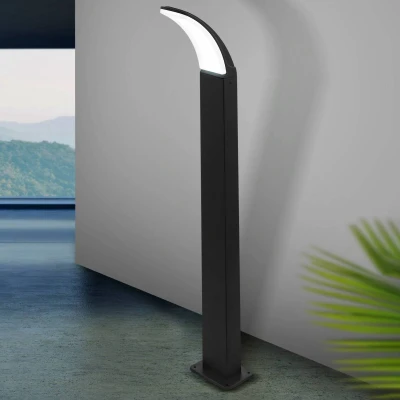 Immagine di Eglo Fiumicino Lampada a Stelo LED per Esterni, 1 Luce, in Alluminio, Plastica, IP44. Nero/Bianco