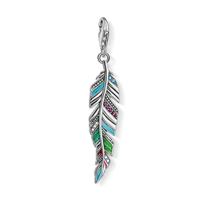 Immagine di Thomas Sabo Charm Club Ciondolo Pendente Etnico da Donna a Forma di Piuma in Argento Sterling 925 Y0034 340 7