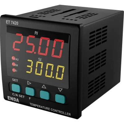 Immagine di Enda ET7420 230 PID Termostato Pt100, J, K, T, S, R Relè 2 A, SSR (L x L A) 101 72 mm