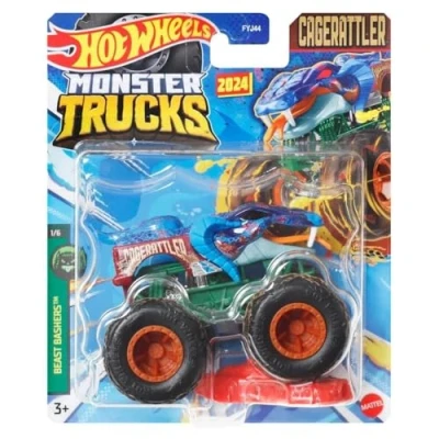 Immagine di Hot Wheels Monster Trucks 2024 scala 1:64 (CageRattler Cage Rattler Beast Bashers 1/6)