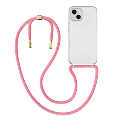 Immagine di MyGadget Cover per iPhone 14 Custodia con Corda Case Cordino Trasparente Antiurto Laccio Tracolla Practical Stylish Rosa
