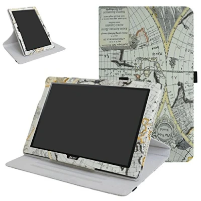 Immagine di MAMA MOUTH Acer Iconia One 10 B3 A40 Rotating Custodia, Rotante a 360 Custodia in PU di Cuoio Pelle Caso Case per 10.1&quot; Android Tablet,Map