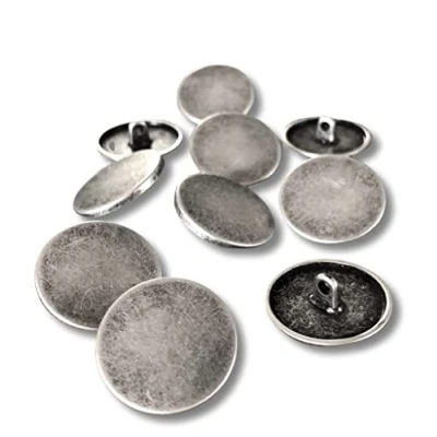 Immagine di Pomelli piatti in metallo color argento opaco, 10 mm, 15 18 20 22 mm o 25 (10 pezzi) (22 mm)