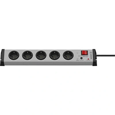 Immagine di Ehmann 0206x01053301 Multipresa con protezione da sovratensioni 5 scomparti Grigio Schuko 1 pz.