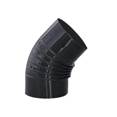 Immagine di S &amp; M 485152 gomito 45 in Colore nero vetrificato, 900 c ø 150 mm para condotti di stufe E camini