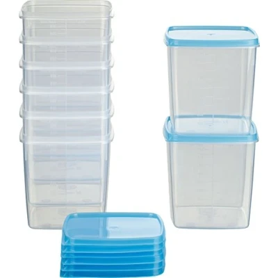 Immagine di MiraHome Contenitore da congelatore Quadrato 11x11x9,5 cm Azzurro qualità austriaca (0,75l (8 Pz))