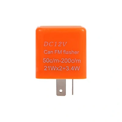 Immagine di Relè Lampeggiante, Fydun 2 Pin 12V Universale Indicatore di Direzione per Auto Moto Velocità Regolabile Lampeggiante Elettronico a LED Risolvi Super Flash e Nessun Flash(Colore arancione)